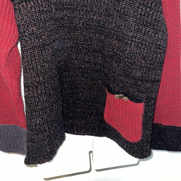 MARGARET WINTERS Cowl Neck Color Block Knit Double-Sided Sweater-S - Picture 6 of 11